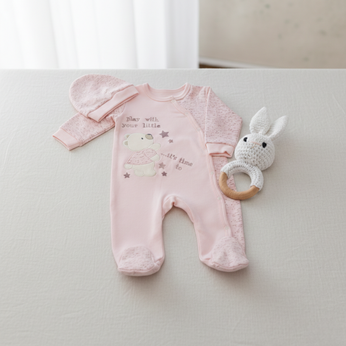 Rosy Bunny Cuddle Box 3M–6M