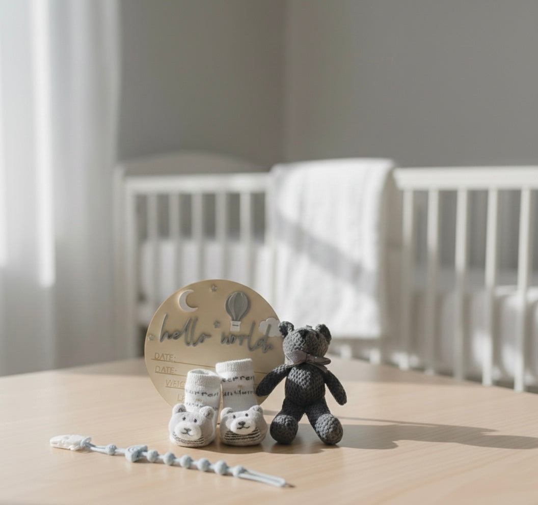 Hello World Keepsake Grey Set 0-6M