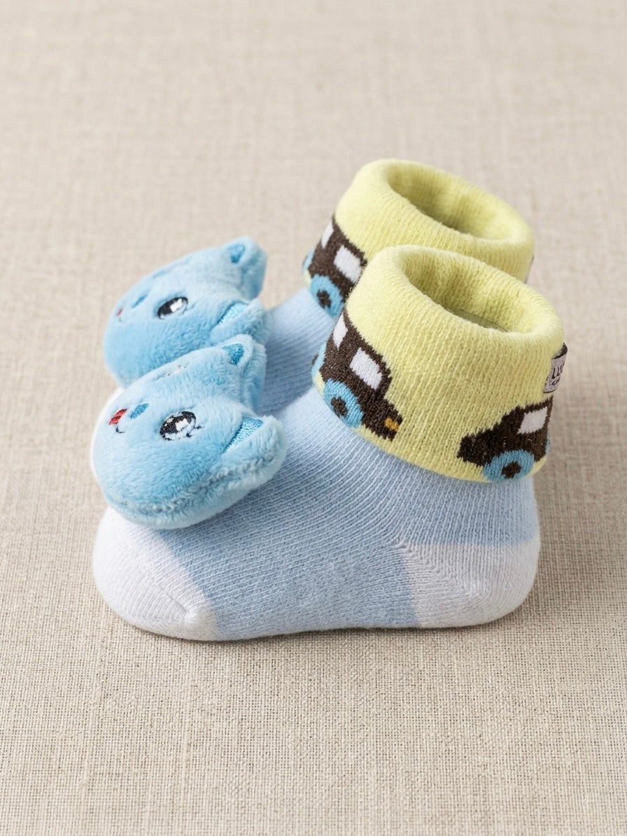 Kidzamy Animal Baby Socks – Soft & Cute (0 to 6 months)