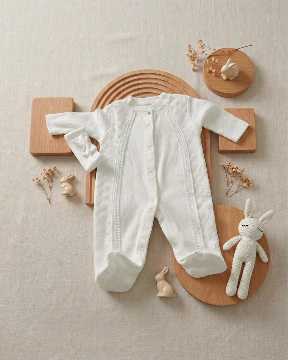 White Pointelle Set