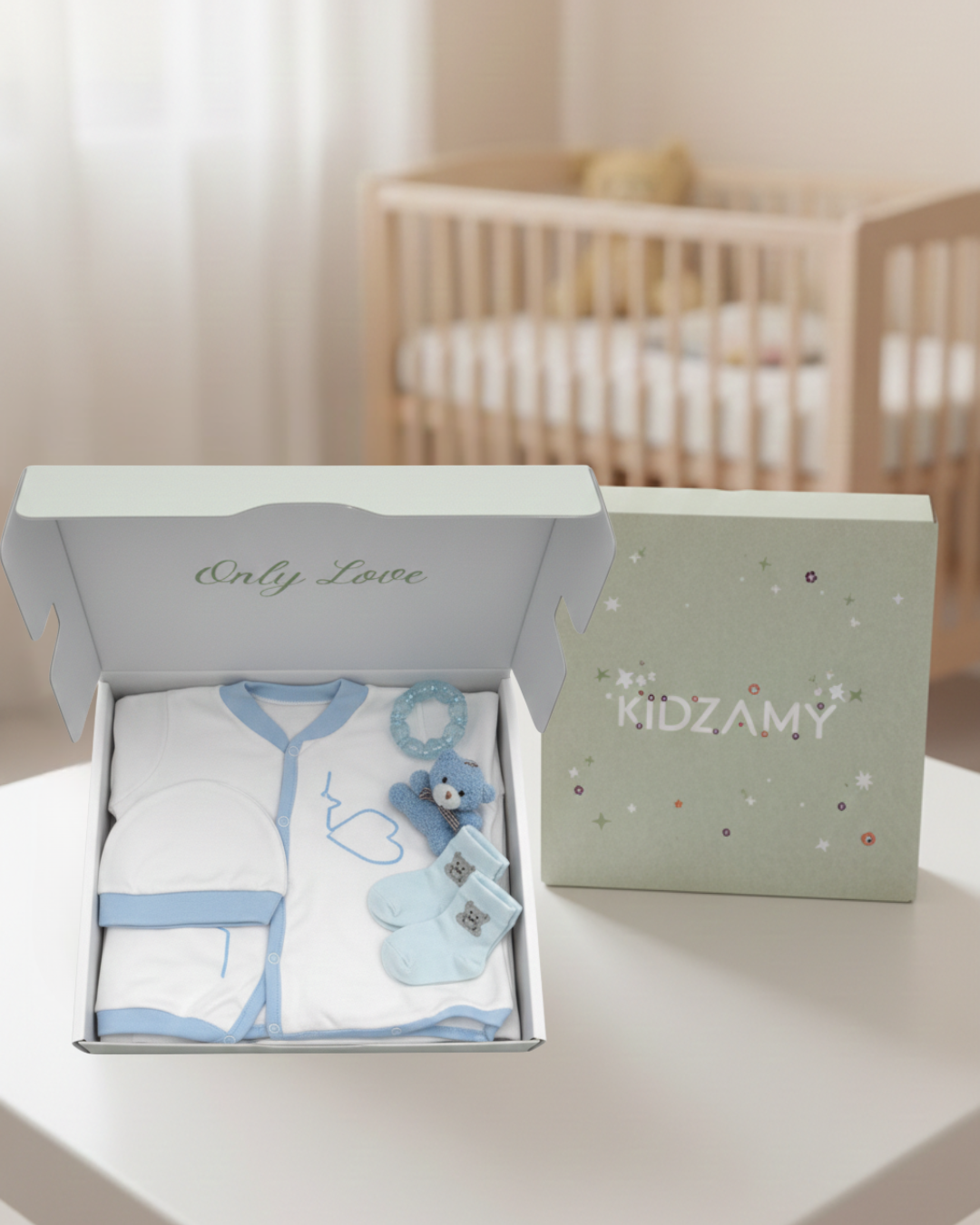 Heartbeat Blue &amp; White Romper Set  6m to 9m