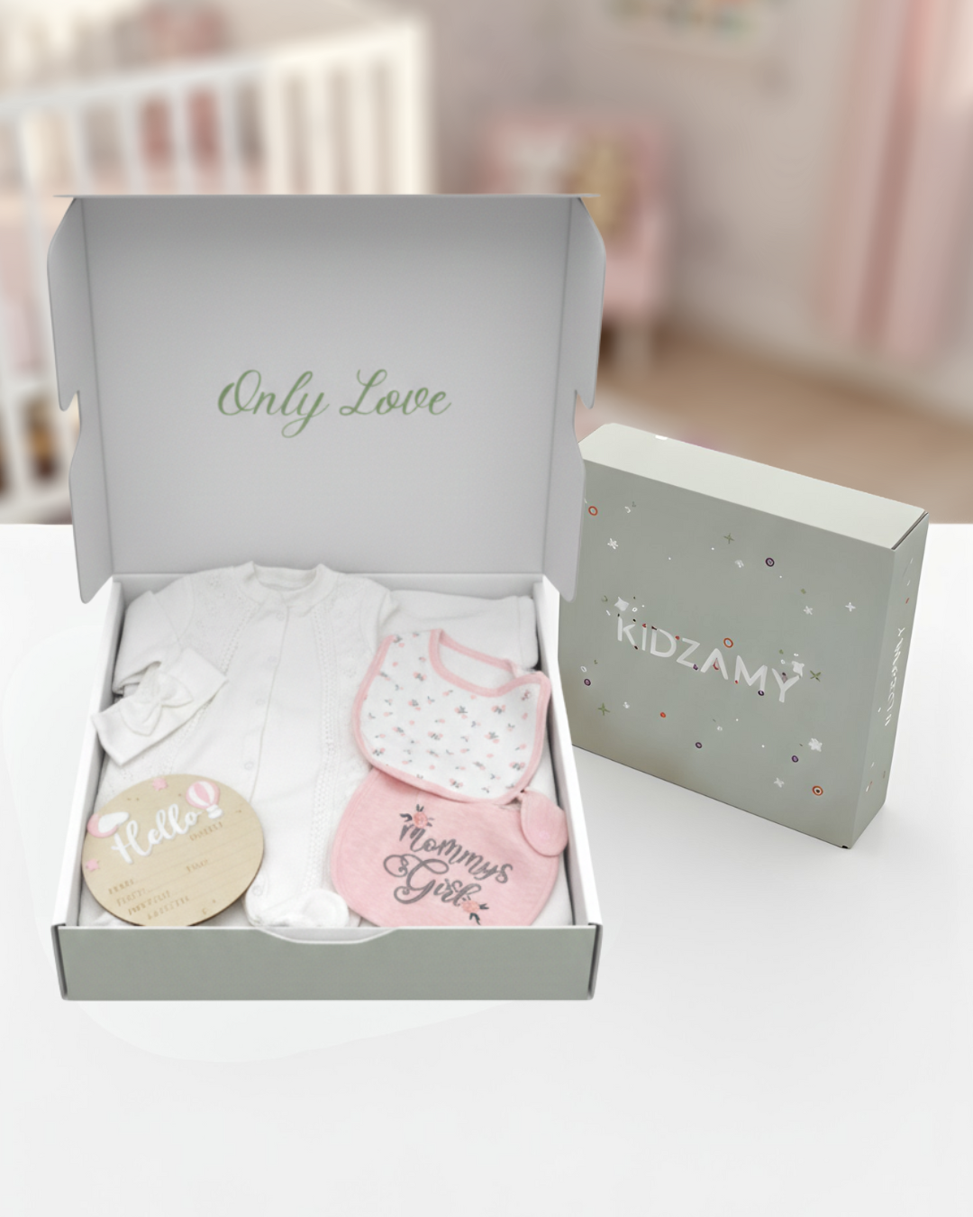 White/Pink Welcome Baby Set  0-3M