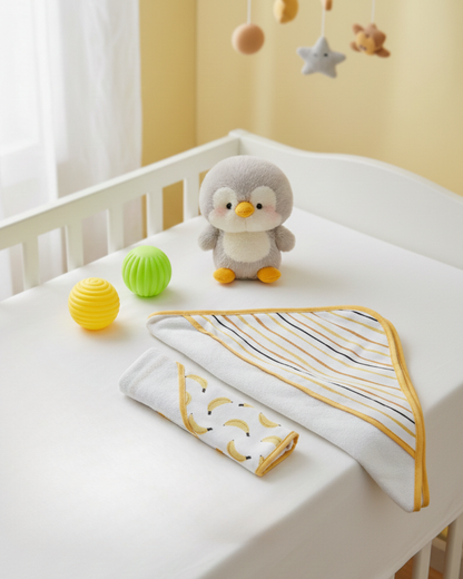 Hooded Towel &amp; Plush Penguin Gift Set Neutral
