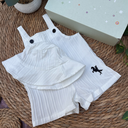 Cool Overalls &amp; Sun Hat Set(3-6M)